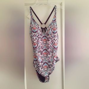 Mossimo floral geometric one piece swimsuit